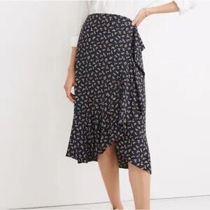 Madewell Ruffle-Wrap Midi Skirt in Spring Fling